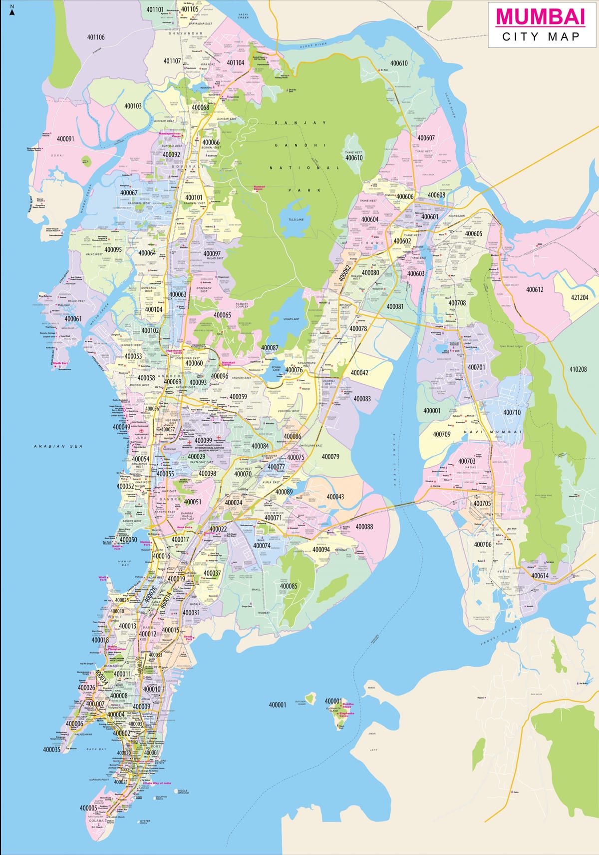 孟买 - 孟买城市地图