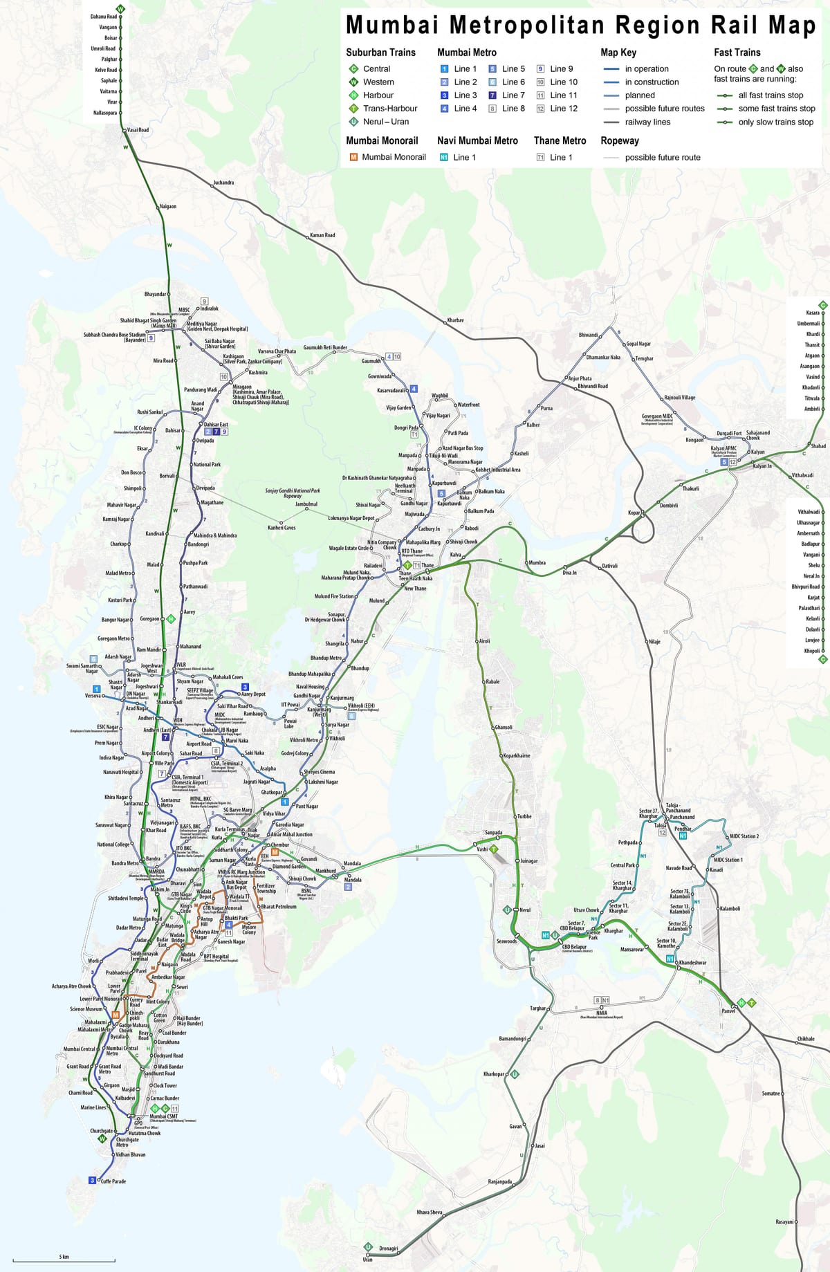孟买-孟买的火车站地图