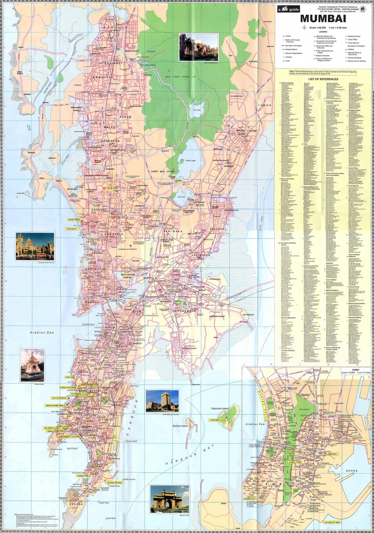 孟买 - 孟买市中心地图