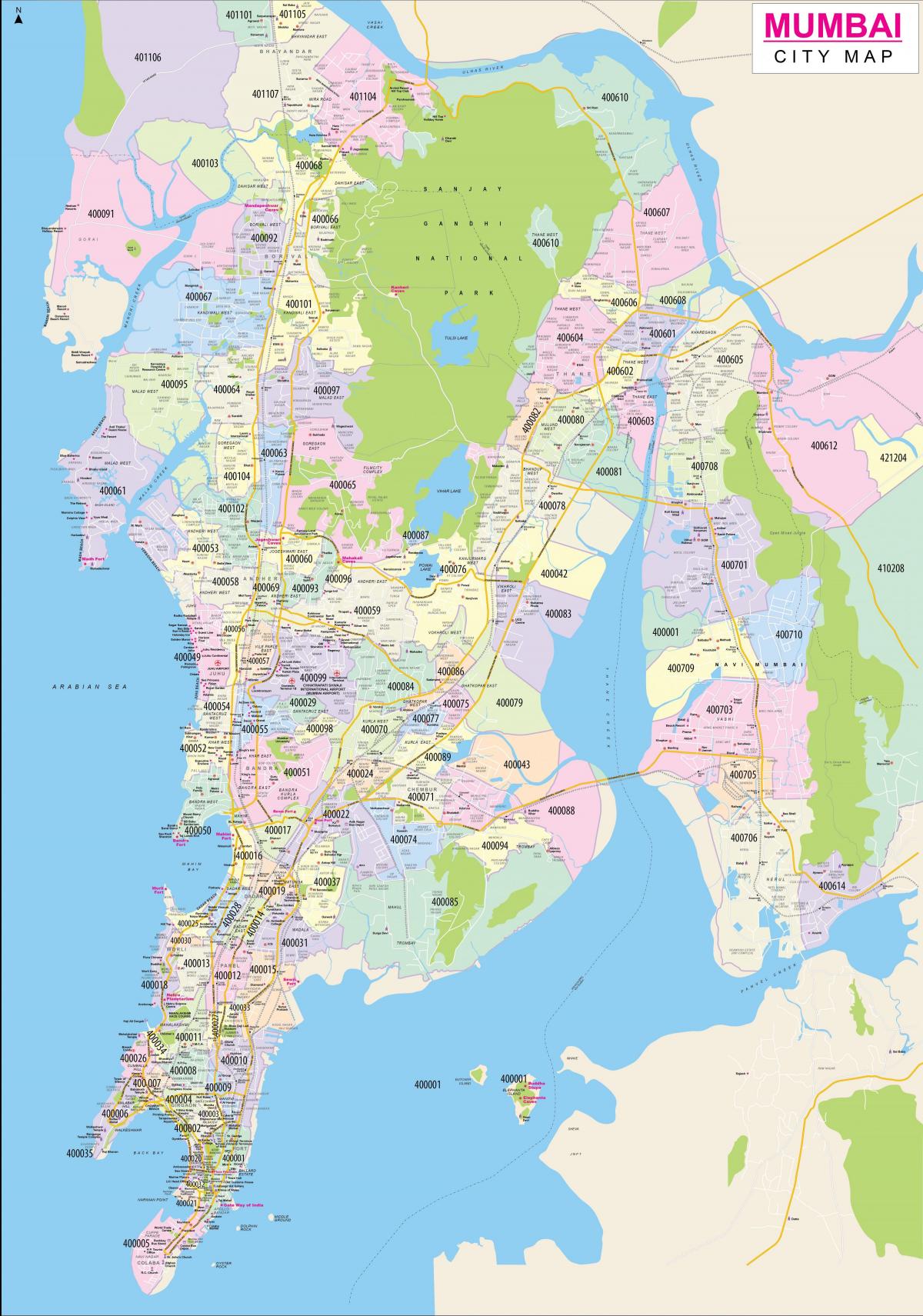 孟买-孟买邮编地图